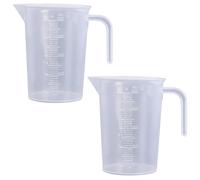 2pcs 500ml Graduated Beaker Clear Plastic Measuring Cup Plastic Jug with Measuring Scale & Easy Pour for Baking Lab Kitchen Measure Tool