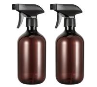 2pcs 500ml Plastic Spray Bottles for Cleaning, with Adjustable Nozzle | Brown Fine Mist Plant Mister Sprayers, Refillable Empty Water Spray Bottle for Plants, Hair, Cleaning, Gardening