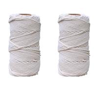 2PCS 50m Soft Cotton Rope Cord, 5mm Thick Cotton Cord, All Purpose Soft Rope, Natural Cotton Rope, Craft Rope for Plant Hanger, Wall Hanging, DIY Crafts, Decorations
