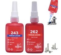 2PCS 50ml Screw Glue,Thread Lock Glue,High-Strong Metal Thread Sealant,Thread Seal Lock G/lue&Red,Thread Lock High Strength,Thread G/lue,Fasteners Metals Locker,Screw Blue Anaerobic Adhesive