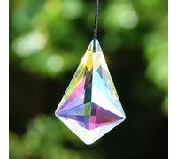 2PCS 50mm Rhombus Suncatcher Rainbow Crystal Prisms Chandelier Parts Drop