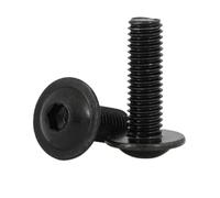 2pcs-50pcs M2 M2.5 M3 M4 M5 M6 M8 M10 Grade 10.9 black Hex Hexagon Socket Round Button Flange Head With Washer Collar Screw(M6X10 10PCS)