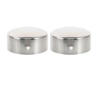 2pcs 50PVC Handrail End Cap, round Stainless Steel Fitting Screw Hole | Polished Chrome Look, Includes Matching Screw, Suitable for Wooden Rails, Residential Stairs, Decks and Maintenance