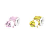 2Pcs 50x50mm Laser Thermal Label Paper Roll Multicolor Adhesive Tape Compatible for Label Printer Like M110 M200 E210 P50(Pink-Gold-50x50)