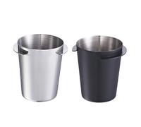 2PCS 51mm Coffee Dosing Cup, Stainless Steel Espresso Dosing Catcher Cups, Coffee Powder Picker Coffee Sniffing Mug Part for Espresso Machine Accessories (SL+BK)