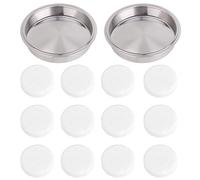 2pcs 58mm Backflush Insert & 12pcs Cleaning Tablets, Stainless Steel Back Flush Filter Espresso Backflush Disc Blind Basket for Portafilter Espresso Machine Cleaning