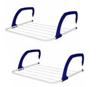 2pcs 5Bar Folding Dryer Indoor Double Radiator Airer Outdoor Laundry Drying Airer Clothes Horse Hanging Balcony Dryer