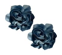 2Pcs 5in Dainty Satin Fabric Flower Brooch Extra Large Rose Camellia Flower Brooches Lapel Pins for Women Wedding Party Dance Banquet Clothes Jewelry Accessories, Silk, no gemstone