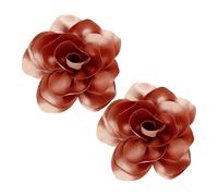 2Pcs 5in Dainty Satin Fabric Flower Brooch Extra Large Rose Camellia Flower Brooches Lapel Pins for Women Wedding Party Dance Banquet Clothes Jewelry Accessories, Silk, no gemstone