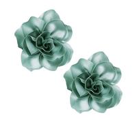 2Pcs 5in Dainty Satin Fabric Flower Brooch Extra Large Rose Camellia Flower Brooches Lapel Pins for Women Wedding Party Dance Banquet Clothes Jewelry Accessories, Silk, no gemstone