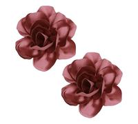 2Pcs 5in Dainty Satin Fabric Flower Brooch Extra Large Rose Camellia Flower Brooches Lapel Pins for Women Wedding Party Dance Banquet Clothes Jewelry Accessories, Silk, no gemstone