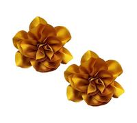 2Pcs 5in Dainty Satin Fabric Flower Brooch Extra Large Rose Camellia Flower Brooches Lapel Pins for Women Wedding Party Dance Banquet Clothes Jewelry Accessories, Silk, no gemstone