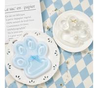 2Pcs 5inch Big Cat Paw Squishy Toy, Blue White Jumbo Cat Paw Sensory Fidget Squeeze Toy for Stress Relief, Cute Kitty Pinch Toys Family Squishies Suitable for Adults