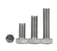2PCS/5PCS/10PCS Hex Head Screw Bolt Fully Threaded M6 M8 M10 A2-70 304 Stainless Steel Thread(14mm,M6 (10pcs))