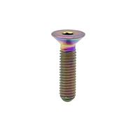2pcs-5PCS titanium screw M3 M4 M5 M6 Rainbow colourful black gloden titanium flat hex coutersunk head screw(Colourful,8MM_M4 5PCS)