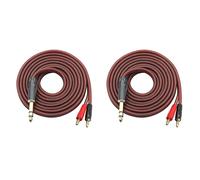2pcs 6.35mm 1/4 TRS to Banana Plug Speaker Cable, 3 Pole with 4mm 2Pcs OFC HiFi Wire