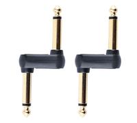 2Pcs 6.35mm 1/4 ' ' Z Typed Male to Male Plug Connector Guitar Pedal Coupler Effects to Connector Offset Plug Adapter for Pedals