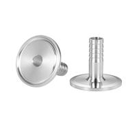 2pcs 6-38mm Hose Barb to 3/4" & 1.5" Tri Clamp Adapter, TC34 & TC25.4, 304 Stainless Steel Sanitary Fitting for Homebrew(TC34mm-8mm,SUS 316L)