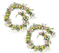 2Pcs 6.5 Ft Summer Flower Vine Garlands Artificial Wildflower Wisteria Lavender Daisy Spring Garland Not Withering Floral Wreath Garland All Year Round Home Decor for Indoor Outdoor Home Wedding Arch