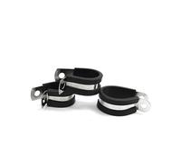 2Pcs 6-55mm 304 Stainless Steel Rubber Lined P Clips, Cable Mount Hose Pipe Fixing Clamps(25MM 2PCS)