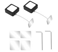 2pcs 6.5Ft Retractable Remote Control Cable Tether Lock, Anti-Lost Security String Leash Lanyard with 4 Replacement Adhesive Pads & 2 Hex Keys for TV/DVD/Game Controllers Holder Cord Tablets