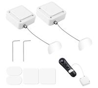2pcs 6.5Ft Retractable Remote Control Cable Tether Lock with 4 Replacement Adhesive Pads & 2 Hex Wrenches, Anti-Lost Security Control Leash for TV Remotes Gaming Controllers Tablets