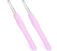 2Pcs 6.5mm Crochet Hooks, Crochet Knitting Ergonomic Soft Handles Crochet Hooks for Arthritic Hands, Light and Comfortable Crochet Tool, Crochet Tool for Knitting Suitable for Beginners