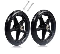2pcs 6/7" Wheelchair Replacement Wheels Solid Walker Front Wheels Anti-Slip and Quiet Thickened ABS Wheel Hubs(17cm(7inch))