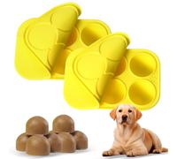 2Pcs 6 Cavities Silicone Molds for Dog Treats with Lids Compatible with Woof Pupsicle Large Refill and Power Chewer Pupsicle, Frozen Dog Treat Holder Woof Dog Treats Popsicle Dog Toy Dog Treat Maker