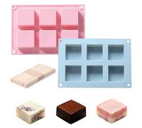 2pcs 6-Cavity Chocolate Bar Mold with 20 Pcs Wooden Spoons