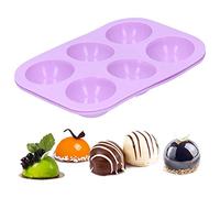 2PCS 6 Grids Hemispherical Cake Mold, 7.7x5.2x1in Nonstick Chocolate Silicone Round Mold for Making Chocolate, Cake, Jelly, Dome Mousse