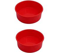2pcs 6 Inch Cake Tins for Baking, Silicone Cake Moulds Round Cake Baking Pan Non-Stick Quick Release Suitable Baking Tray for Muffins Puddings Bread