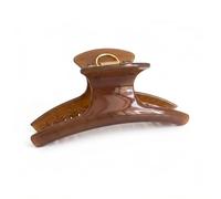 2PCS 6 Inch Jumbo Claw Clip for Thick and Long Hair, Strong Grip Extra Large Hair Clips with Curved Design, Acrylic Non-Slip Oversized Hair Jaw Clip for Women Girls - Chocolate (Translucent Brown)