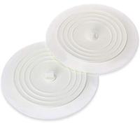 2pcs 6 Inches Universal Silicone Rubber - Tub Stopper Drain Plug Cover for Sink Bathtub Drain Cover, Travel Silicone Rubber Drain Plug, White