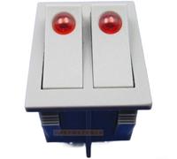2Pcs 6-Pin 2-Position Illuminated Rocker Switch with Silver Contacts, 16A High Temp Resistant Boat Switch for Industrial Marine Use(Gray)