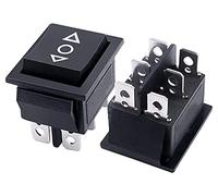2Pcs 6 Pin On Off On Momentary Rocker Switch AC 250V/10A 125V/15A Black DPDT 3 Position Car Auto Boat Rocker Switch Switches