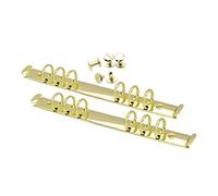 2PCS 6-Ring Binder Mechanism A5 Notebook Replacement Kit - Gold Metal Clip Ring Round Binding Spines Combs Set for Planners Organizers