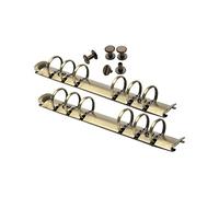 2PCS 6-Ring Binder Mechanism A6 Notebook Mechanism Replacement Kit Bronze Metal Clip Ring Binding Spines Combs Set for Planner Organizers