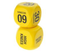 2Pcs 6 Sided Fitness Decision Dices for Group Fitness, Yellow