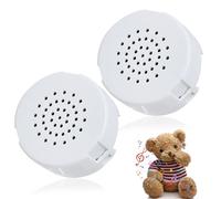 2pcs 60 Seconds Mini Voice Recorder and Sound Box for Teddy Bear, DIY Gifts, Personalized Talking Plush Toys With Recordable Button - White