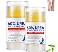 2PCS 60% Urea Foot Balm Stick with 2% - Multi-Zone Moisturiser for Feet, Heels, Elbows, Knees & Hands, Softening Callus Care, Non-Greasy Hydrating Formula (2PCS)