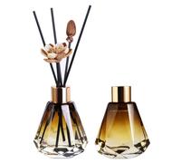 2Pcs 60ml 2oz Glass Diffuser Bottles Jar Diamond Shaped Refillable Aromatherapy Containers Use for Essential Oils Reed Diffusers DIY Fragrance Accessories Home Scent Decor