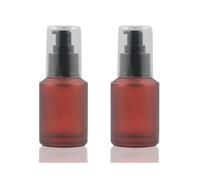 2PCS 60ml/2oz Wine Red Empty Glass Lotion Pump Bottles Dispenser with Pump Head Top Travel Sample Packing Cosmetic Makeup Container Storage for Lotion Emulsion Essence Massage Oil