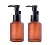 2PCS 60ML/2Oz Wine Red Glass Pump Bottles with Black Pump Top Cosmetic Make-up Cream Lotion Sample Travel Packing Storage Container Vial Jar for Emulsion Essence