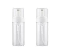 2Pcs 60ml Plastic Foaming Pump Dispenser Empty Clear Foam Bottles Refillable Travel Soap Liquid Bottle for Facial Cleanser Hand Soap Cosmetics