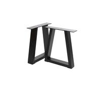 2Pcs 60x7x40cm Black Overhanging Trapezoid Metal Table Legs with Foot Pads for Coffee Tables & Benches | Size: 60 x 7 x 40 cm The hot sale Black 60 x 7 x 40 cm
