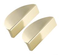 2PCS 64mm Half Moon Pull Handle for Kitchen Cabinet Cupboard Door Drawer, Space Aluminum Construction with Brass Gold Finish, Circ(Half Circle Copper)