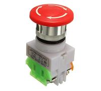 2Pcs 660V 10A Self Locking Red Mushroom Cap 1NO 1NC DPST Emergency Stop Push Button Pushbutton Switch, 4 Terminals, LAY7(PBCY090) LAY37