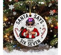 2Pcs 67 Meme Funny Christmas Ornaments 2025, New 6 7 Ornament, Funny Ornament for Exchange, Hilarious Christmas Tree Ornaments Gift for Teens, Stocking Stuffer, Naughty Holiday Decor