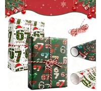 2pcs 67 Wrapping Paper Christmas, 6 7 Meme Funny Wrapping Papers, Christmas Paper, Multiple Use for Birthday Party Holiday Present Gift Wrapped Paper Sheets Roll for Friends Family Coworkers